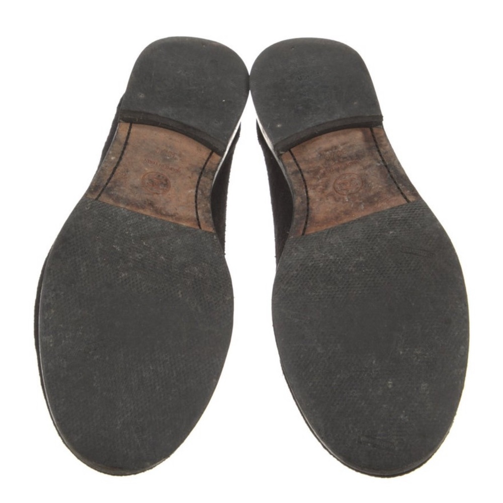Chanel Black wool tweed with Gold coins Coco Chanel symbols moccasins flats 38.5 - Picture 3 of 5